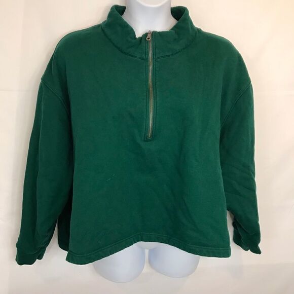 girlfriend collective Tops - Girlfriend Collective 50/50 Half-zip Sweatshirt, Biome size 6XL